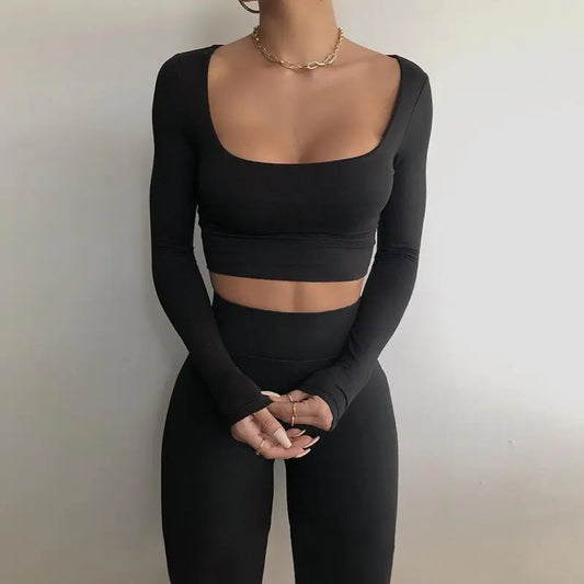 Gym Crop Top & Leggings Set